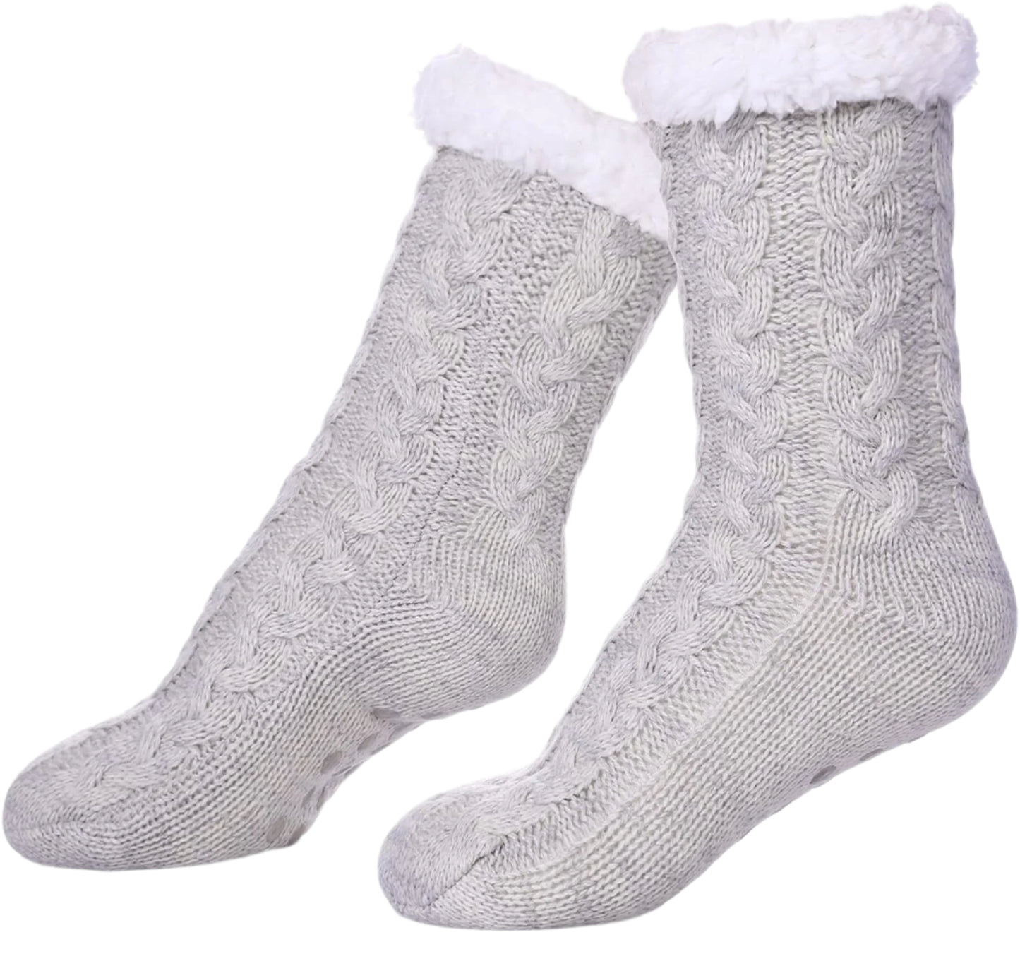 Women'S Winter Super Soft Warm Cozy Fuzzy Fleece-Lined with Grippers Slipper Socks